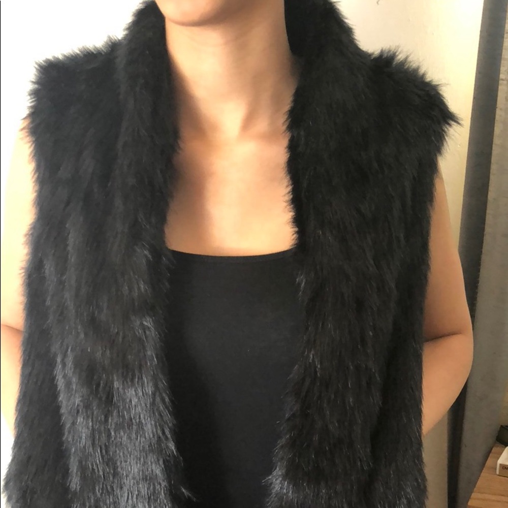 Black Faux Fur Vest